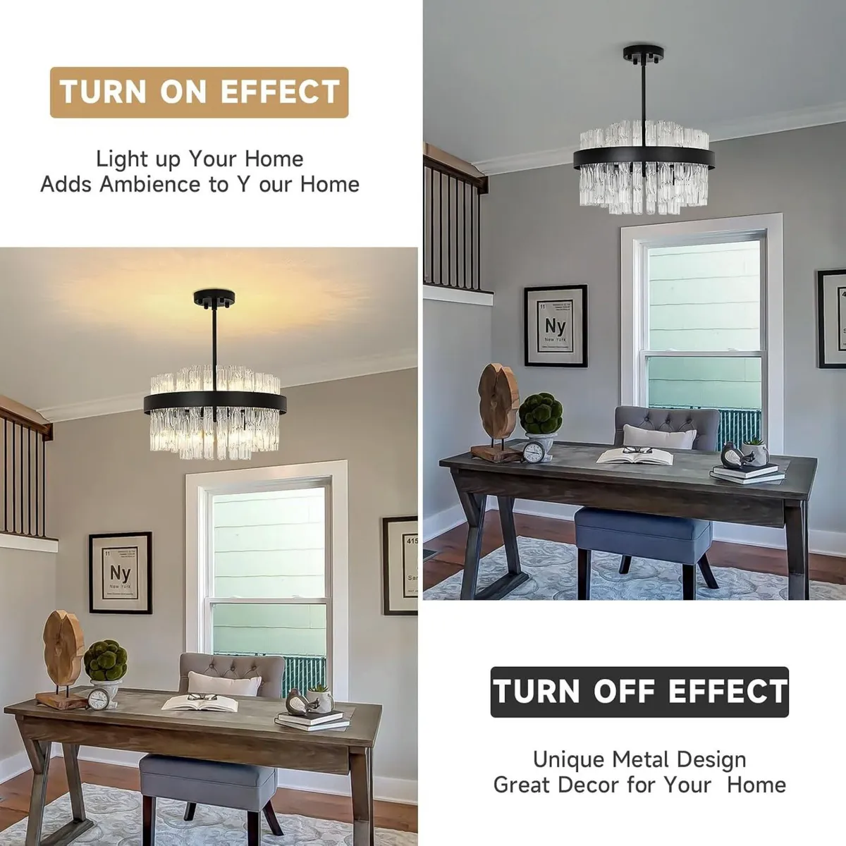 Crystal Chandeliers Flush Mount Ceiling Light - Image 2