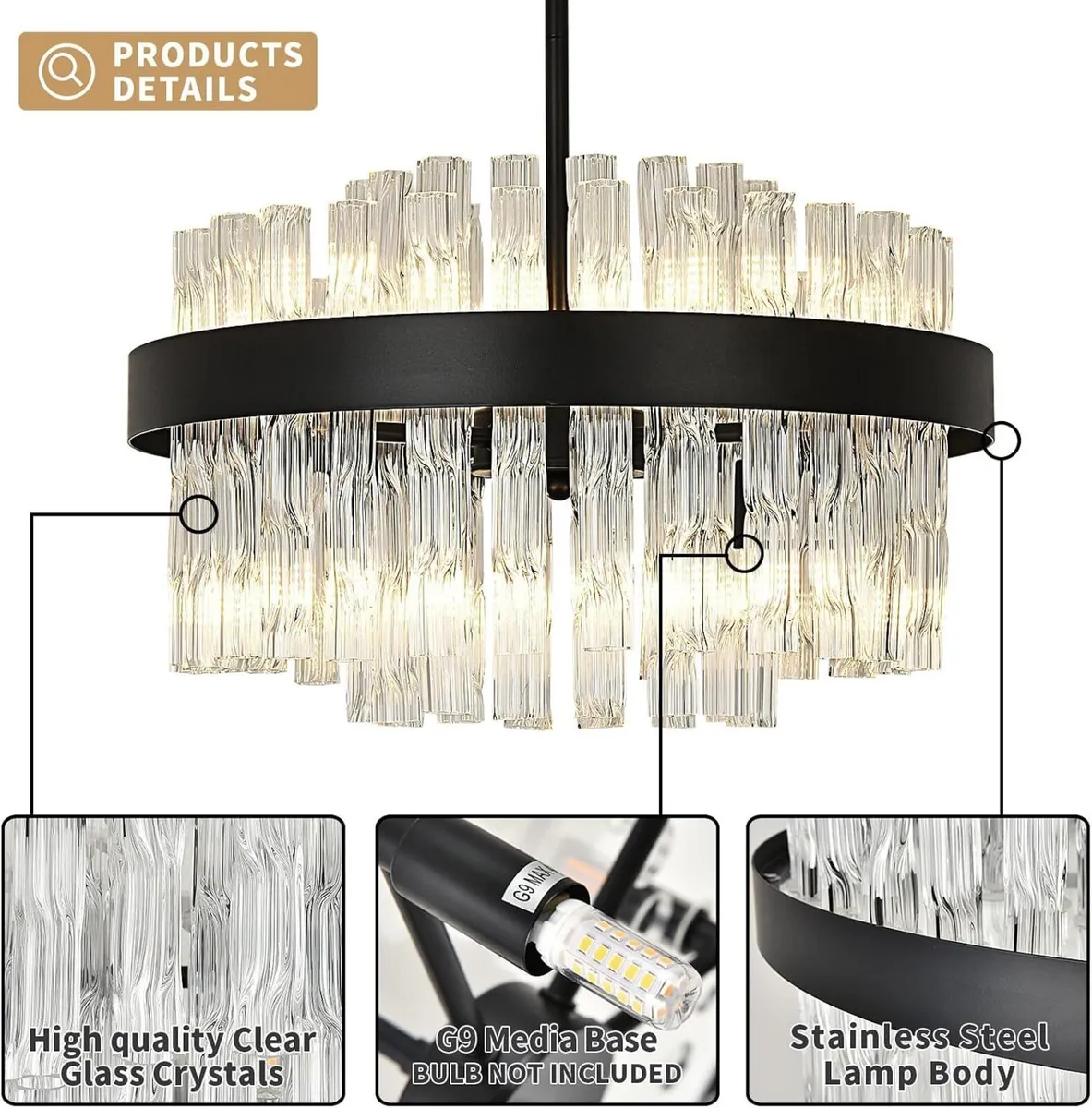 Crystal Chandeliers Flush Mount Ceiling Light - Image 3