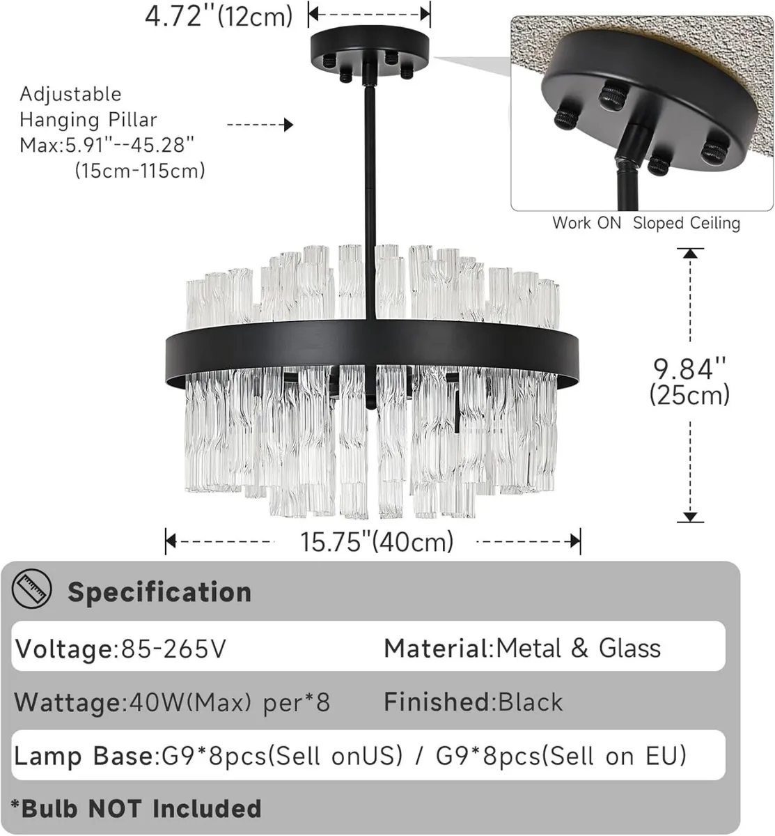 Crystal Chandeliers Flush Mount Ceiling Light - Image 4