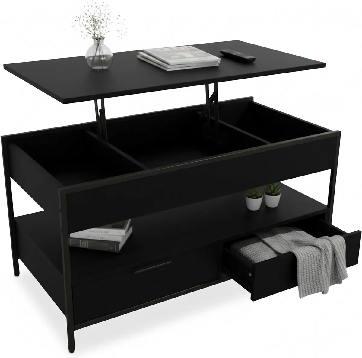Coffee Table 2 Drawers 4 Compartments Hwd: 48–63 - Image 1