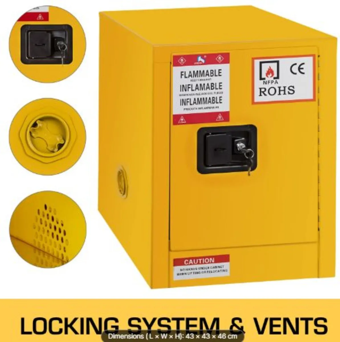 41.6 L Safety Cabinet 42.9x42.9x46 cm Hazardous - Image 2