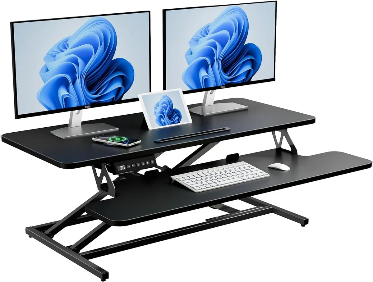 36’’ Electric Standing Desk Converter Height - Image 1