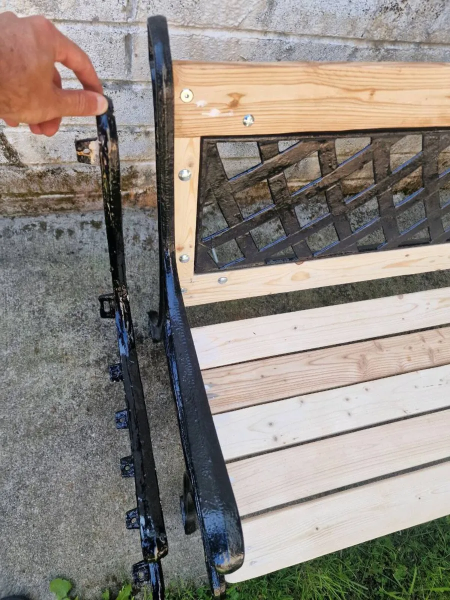 Garden table with 2 bench and 1 chair [ cast iron - Image 3