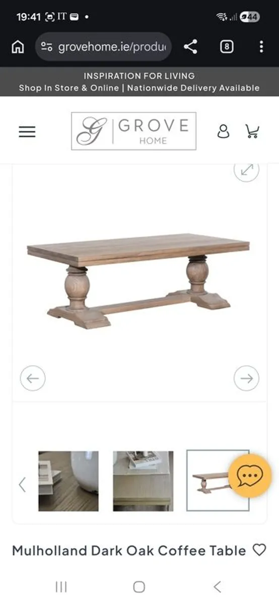 Mulholland Dark Oak Coffee Table Barely Used - Image 3