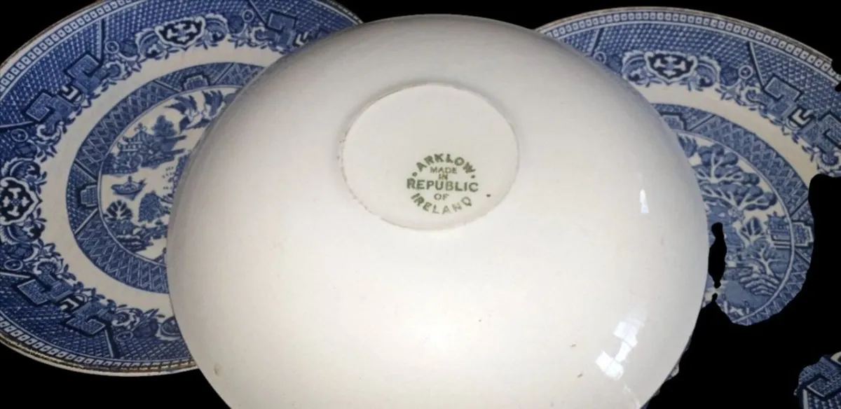 Vintage English Ironstone "Old Willow" Tea Set - Image 3