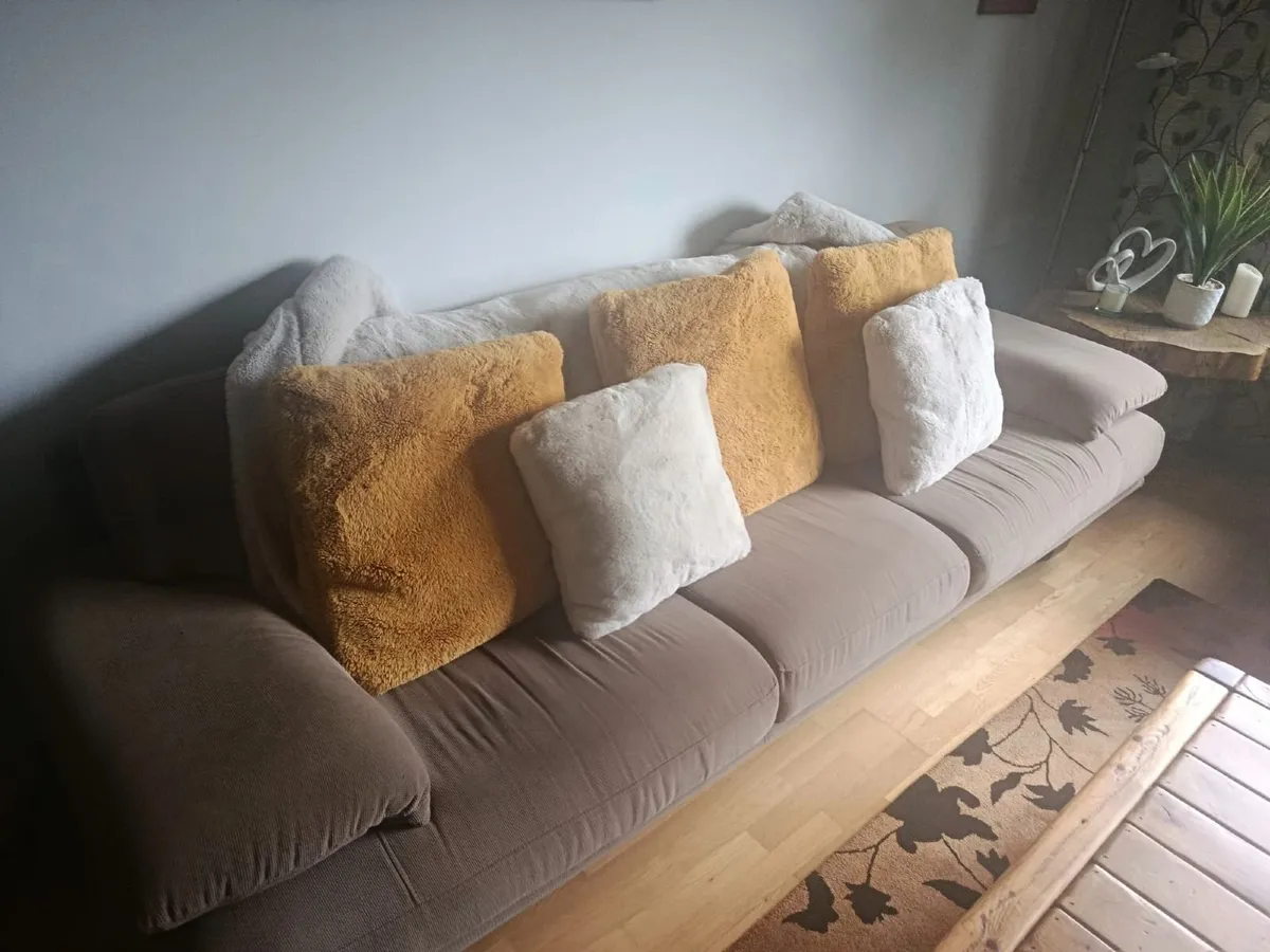 2 & 3 Seater Taupe/Fawn Sofa Suite - Image 2