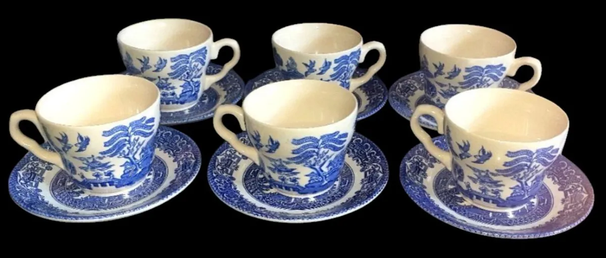 Vintage English Ironstone "Old Willow" Tea Set - Image 4