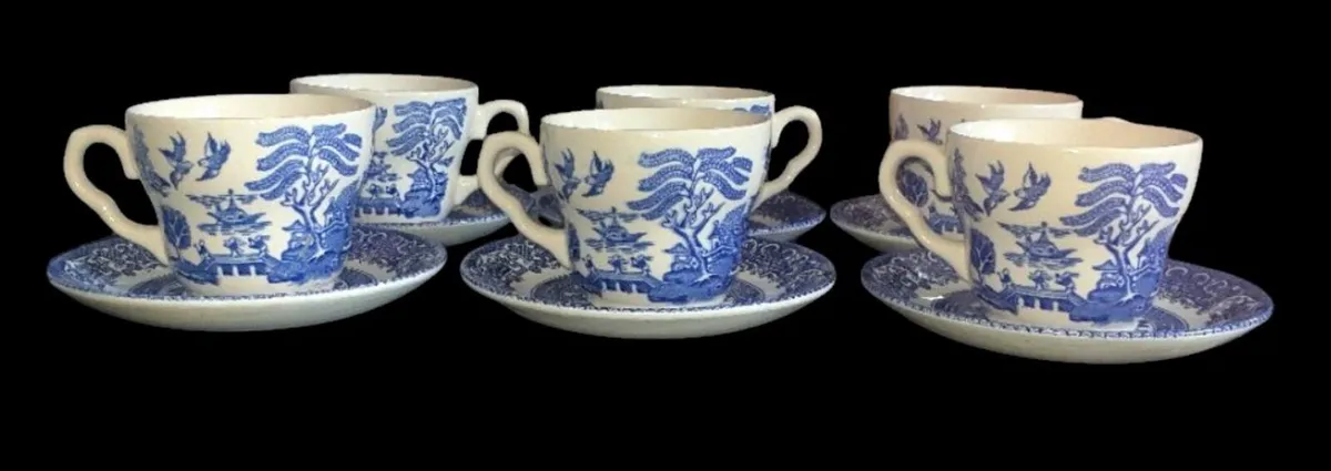 Vintage English Ironstone "Old Willow" Tea Set - Image 4