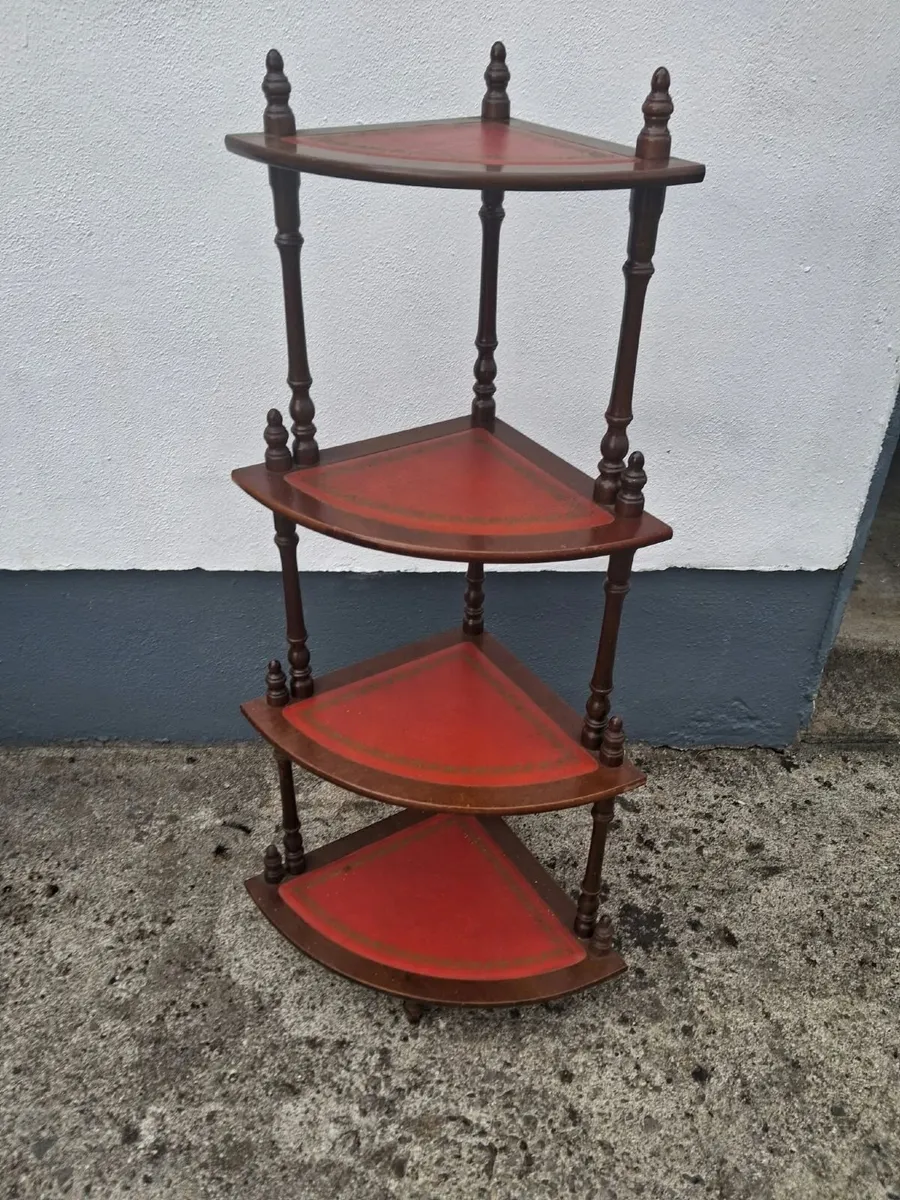 Vintage Mahogany 4-Tier Corner Whatnot Display She - Image 3