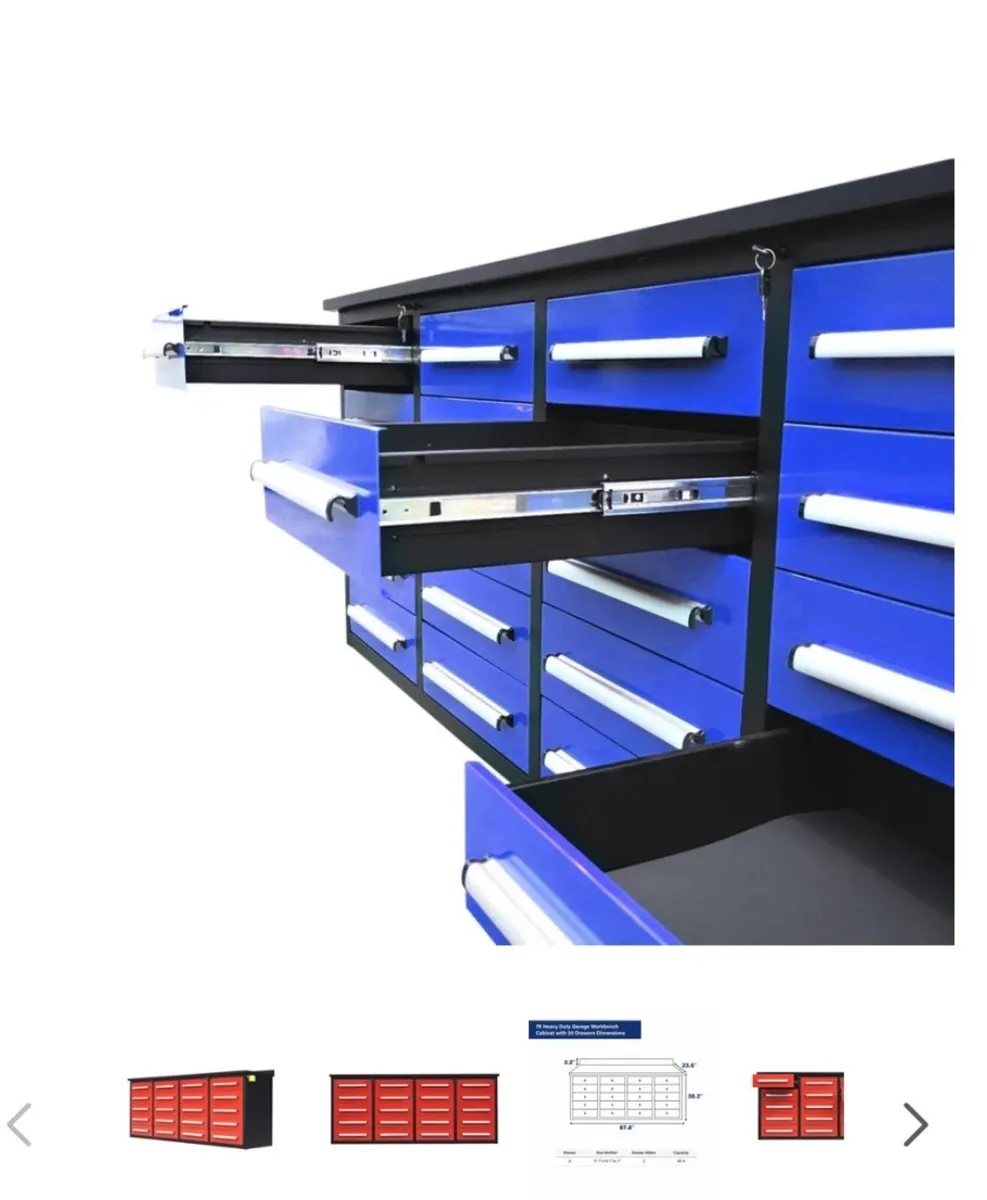 7 Ft heavy duty workbench -20 drawers - Image 1