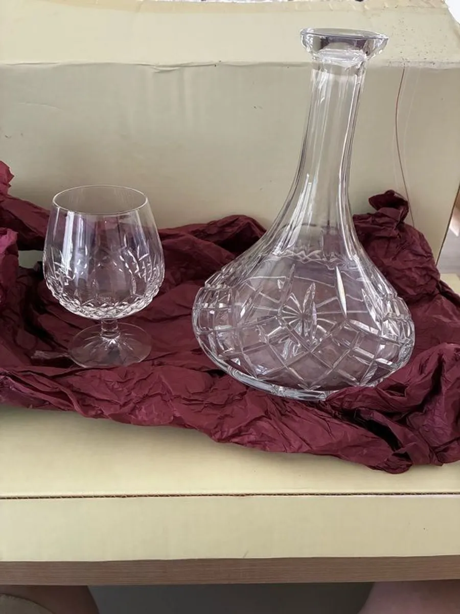 Galway Crystal Longford Miniature Brandy Decanter Tray Set - Engravable - Image 3