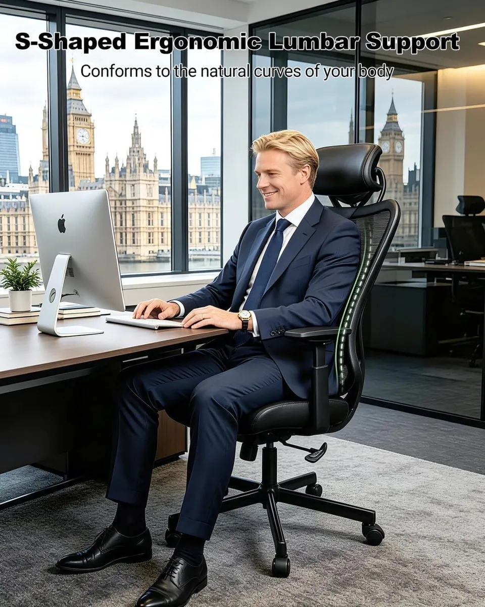Office Chair Ergonomic Desk High Back Computer PU - Image 2
