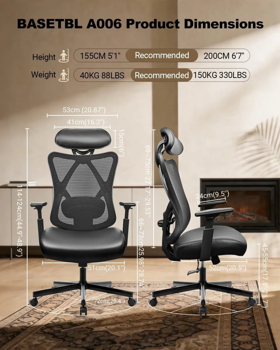 Office Chair Ergonomic Desk High Back Computer PU - Image 3