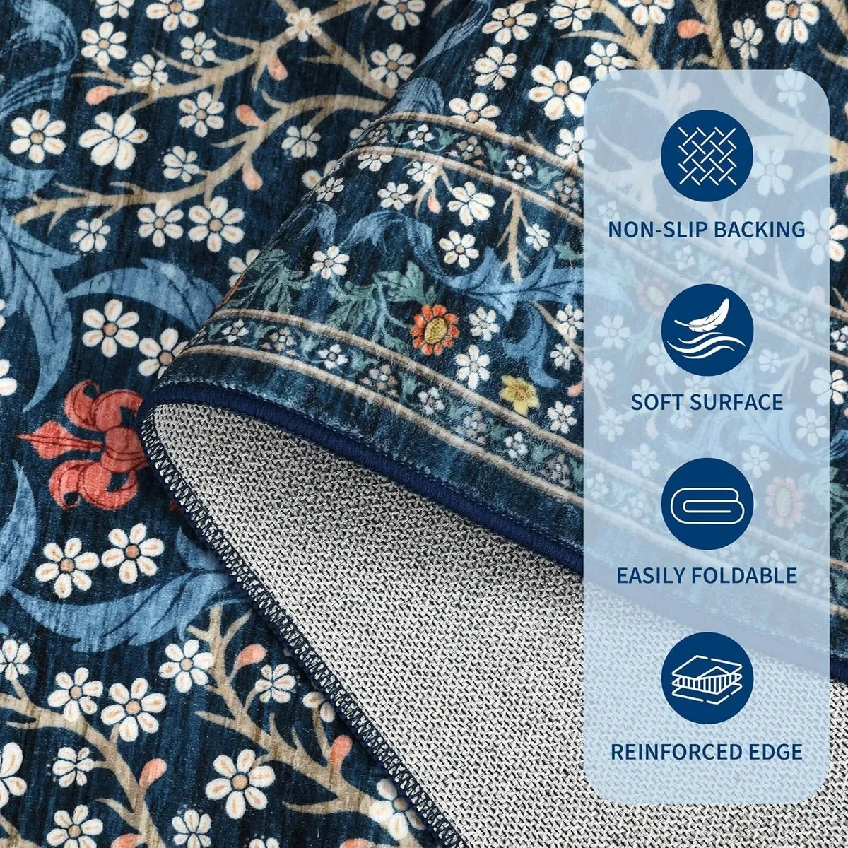 Floral Large Area Rugs Washable for Living - Image 4