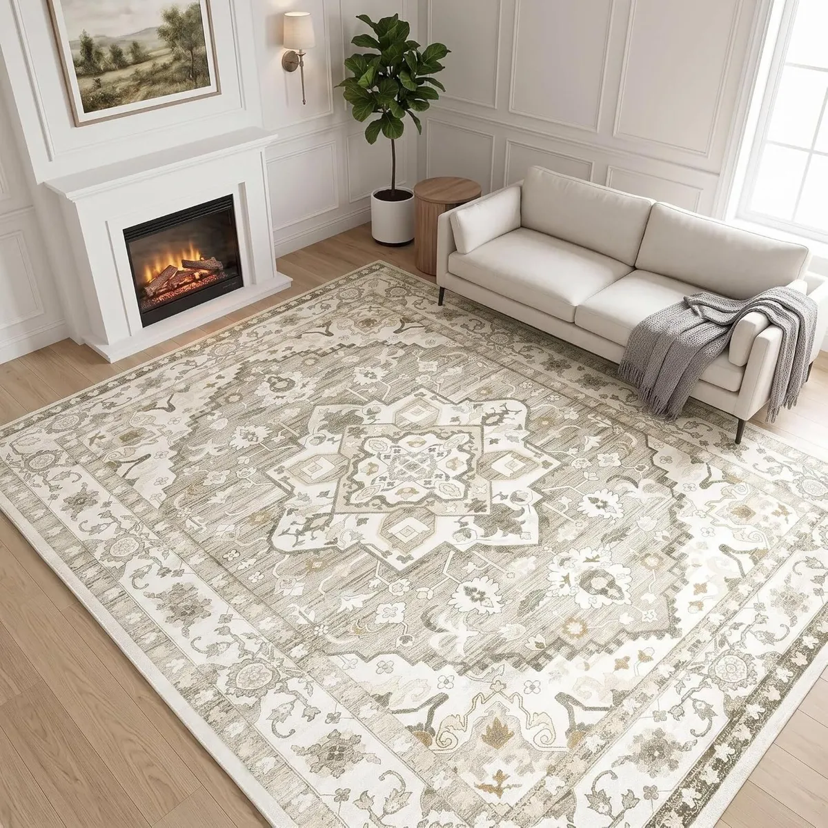 Vintage Rugs Living Room Washable Anti Slip Large - Image 2