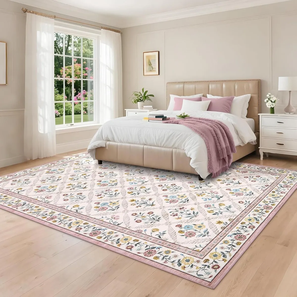 Vintage Floral Rug Living Room Low - Image 2