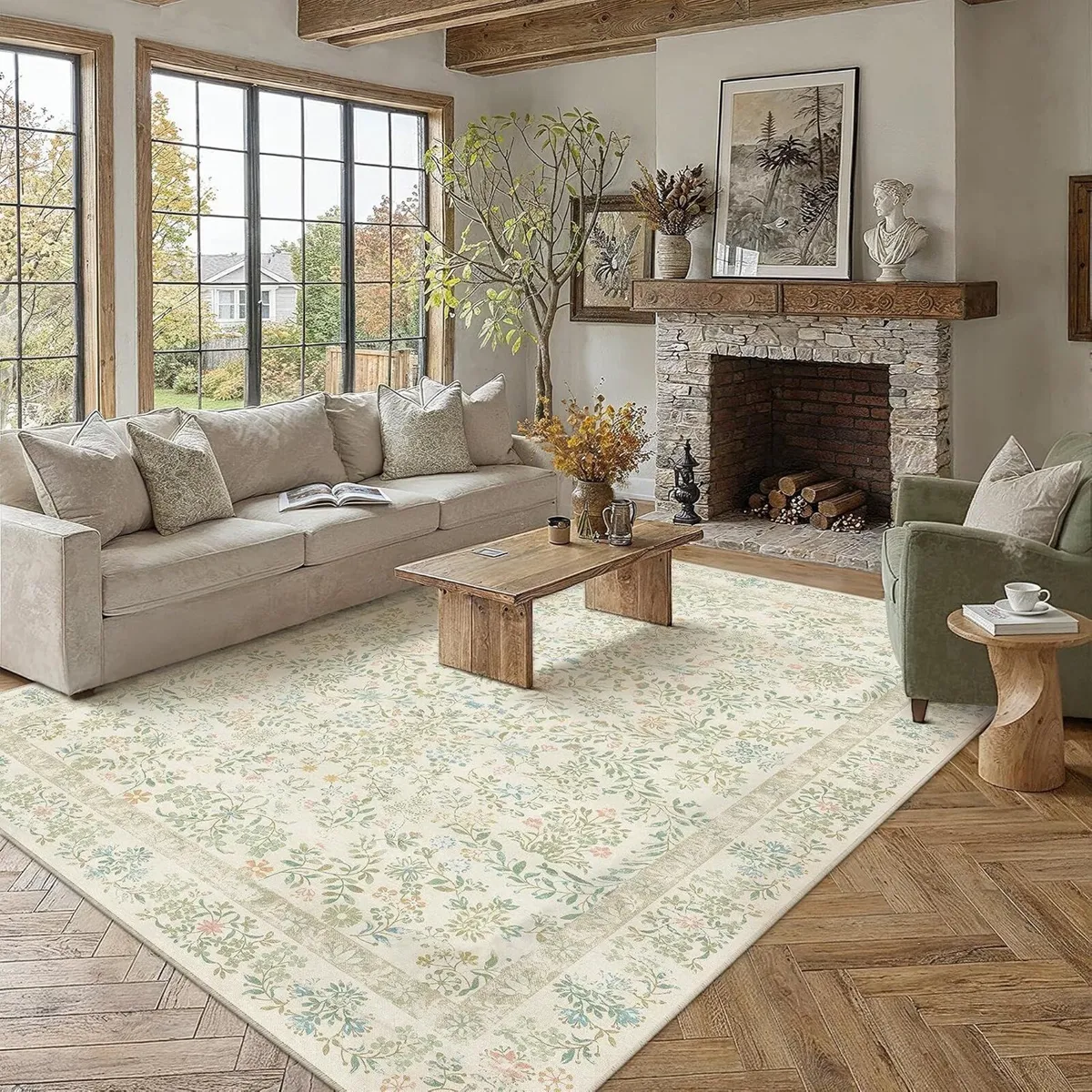 Rugs Living Room Flower Large Area Rug - Image 2