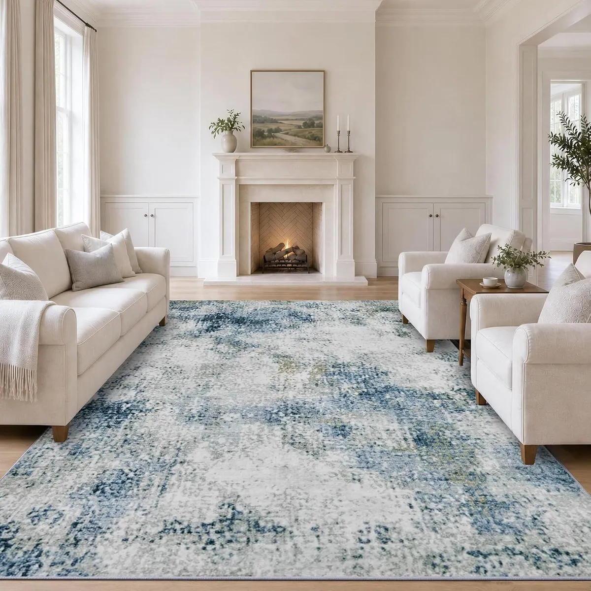 Washable Living Room Rug Large Carpet Non Slip - Image 1