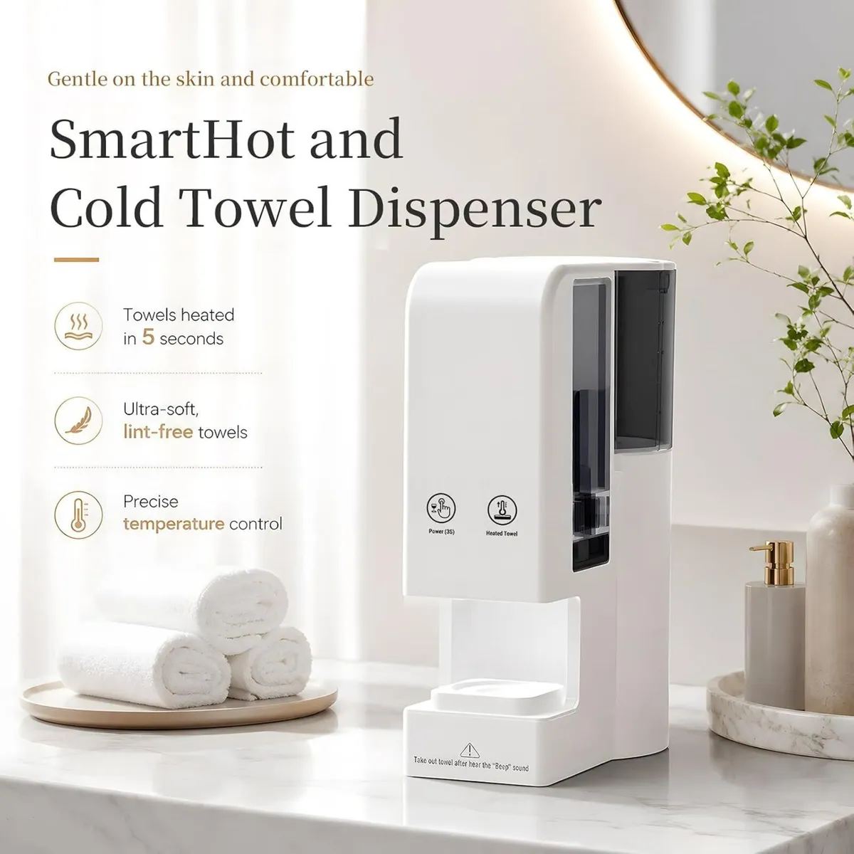 Hot Towel Warmer Dispenser with 40 Compressed Face - Image 2