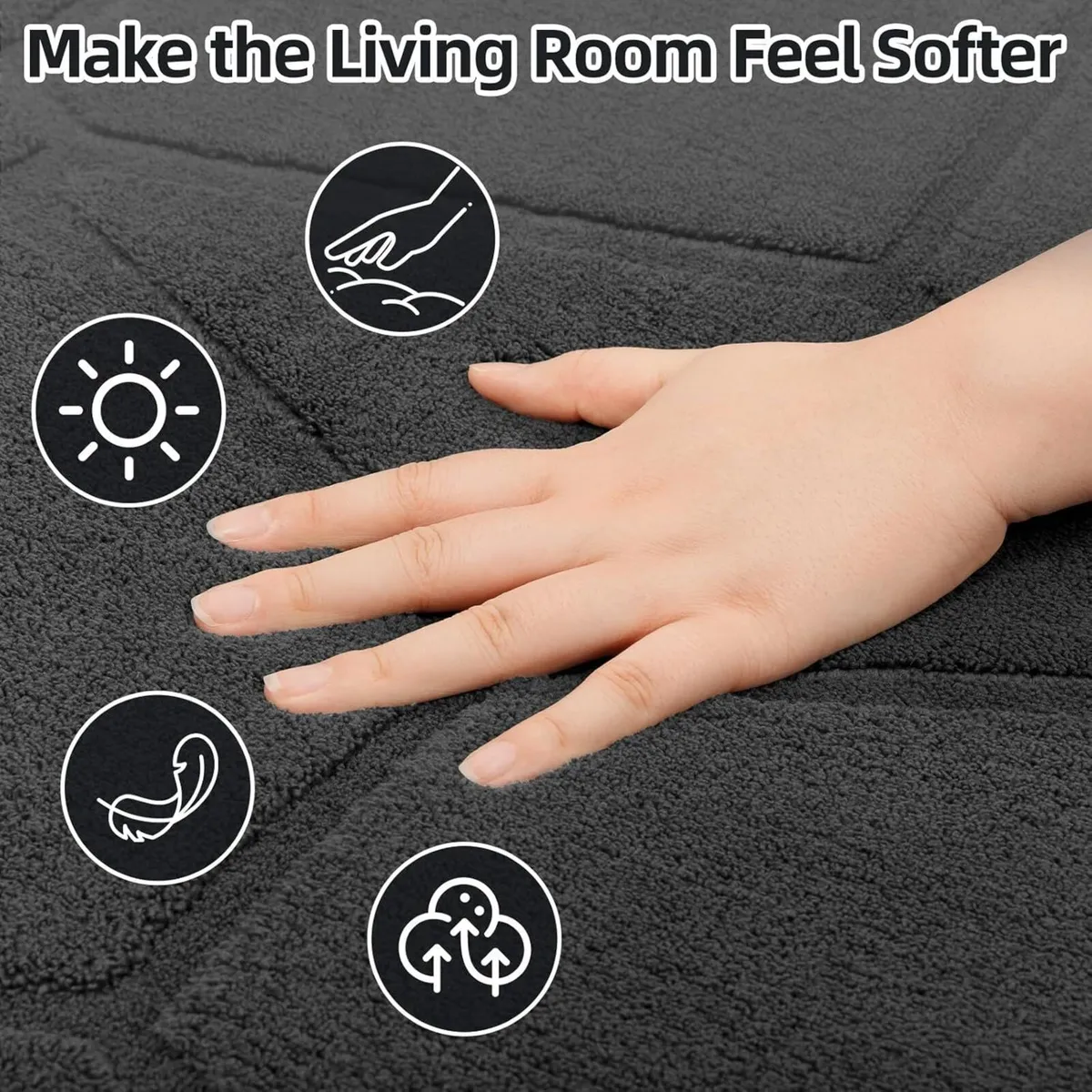 Large Rugs Living Room Fluffy Washable - Image 2