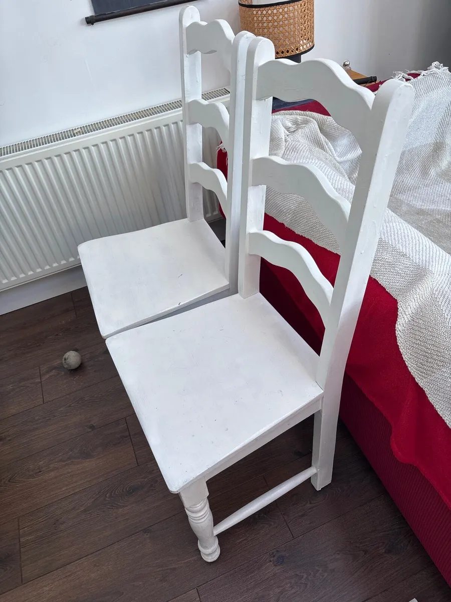 Two solid wood chairs - Image 2