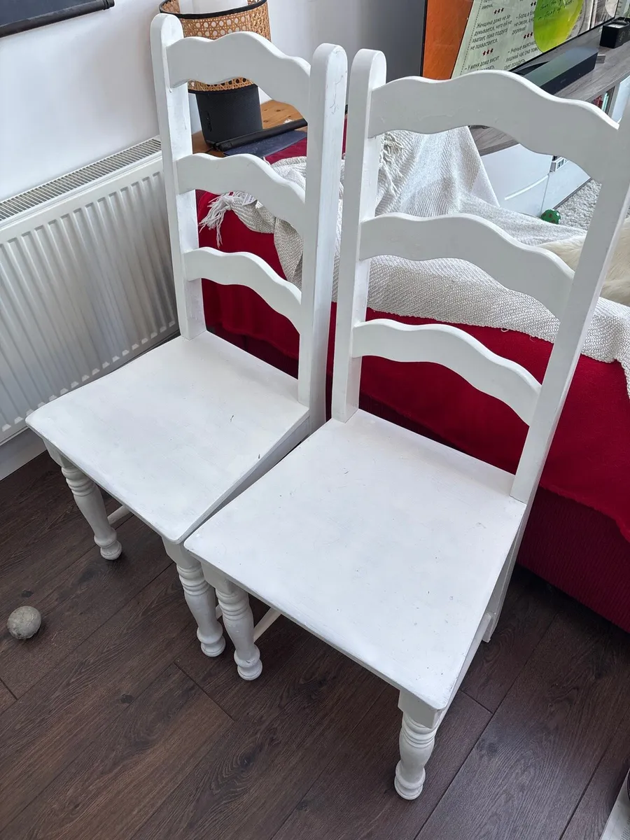Two solid wood chairs - Image 1