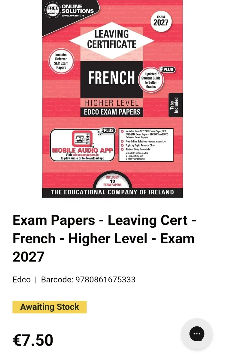 Leaving Cert French Higher Lev