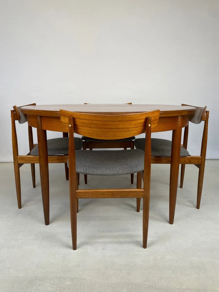Rare Mid Century G Plan Dining Table & Chairs - Image 4