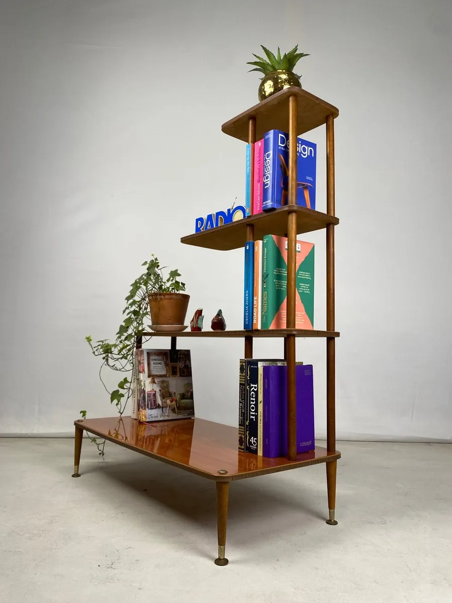 Rare Mid Century Open Bookcase - Image 1