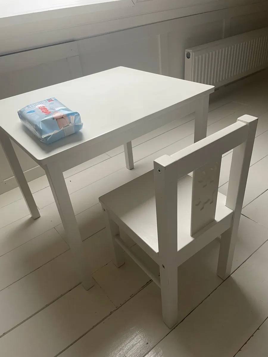 Kids wooden table and chair set - Image 1