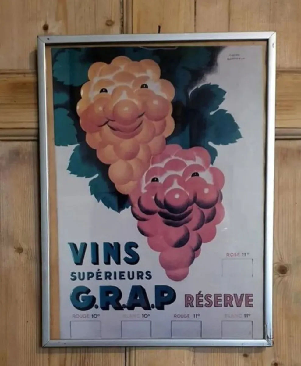 Vintage French Wine Poster - Image 1