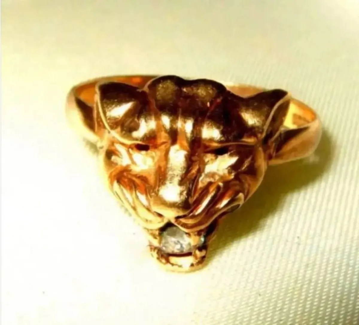 Vintage Hallmarked 9ct Gold Gemset 'Panther' Ring - Image 3