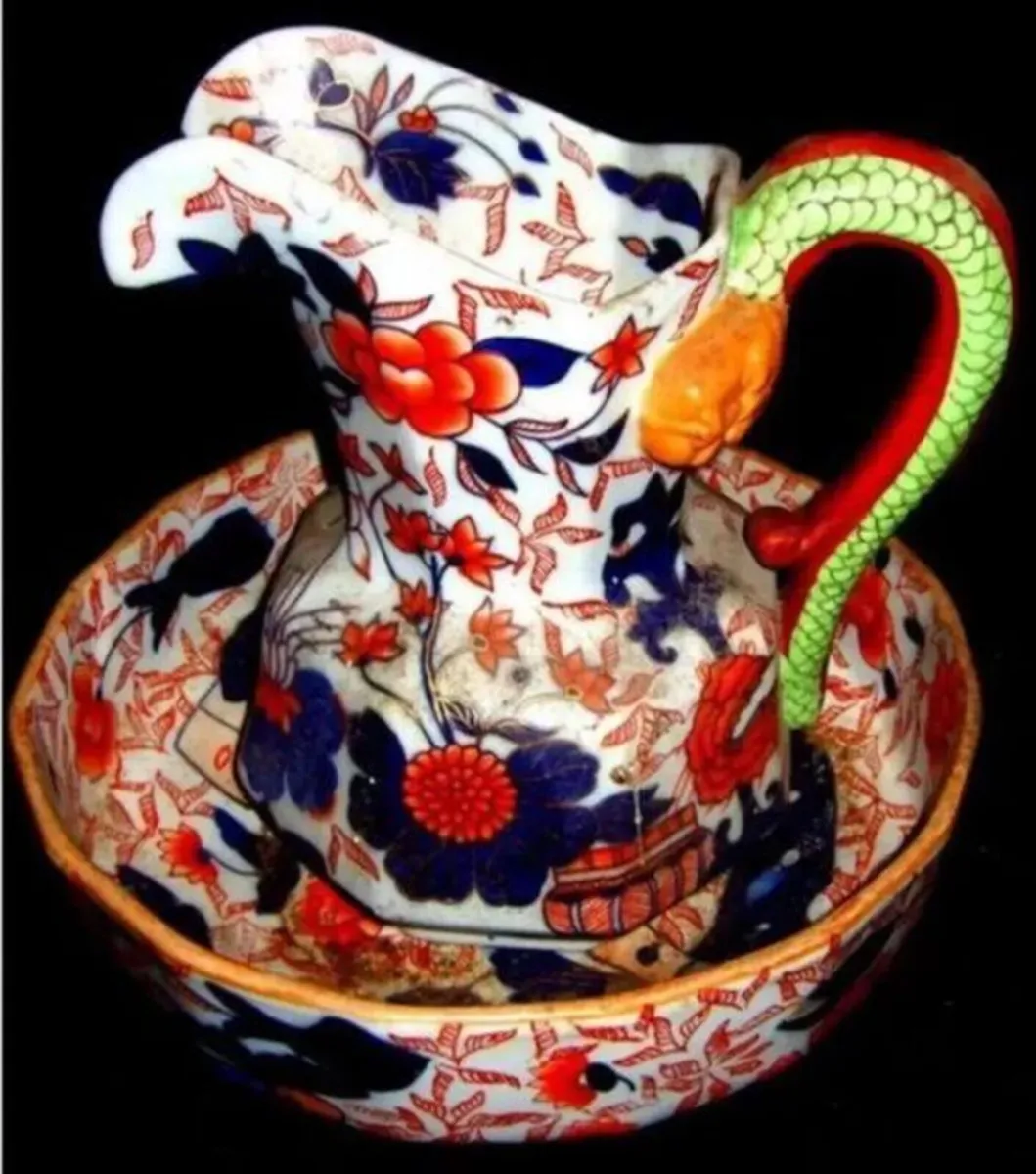 Vintage Ringtons Imari Patterned Jug & Bowl - Image 3