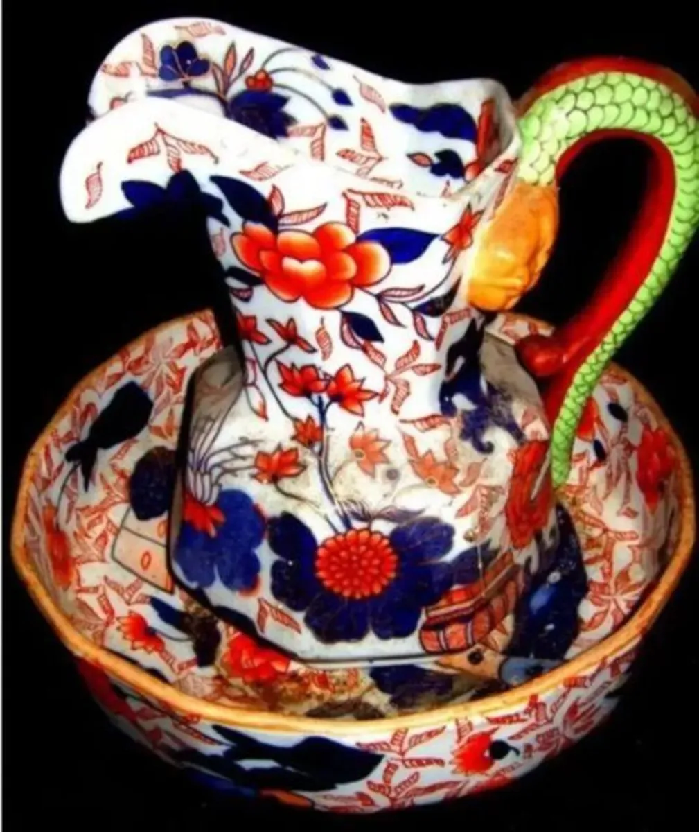 Vintage Ringtons Imari Patterned Jug & Bowl - Image 1