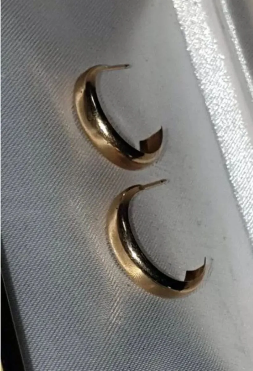 Vintage Hallmarked 9ct Gold 'Demi' Hoops - Image 1