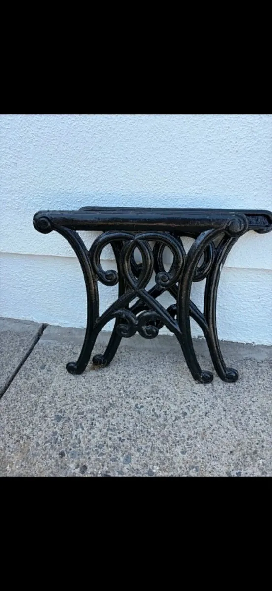 cast iron garden bench + table - Image 3
