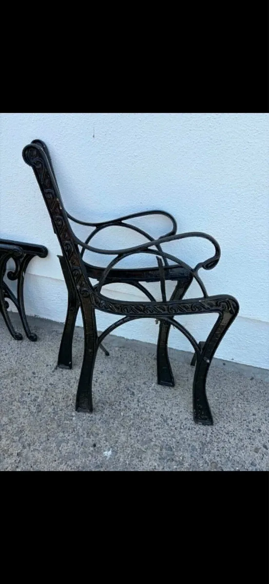cast iron garden bench + table - Image 4