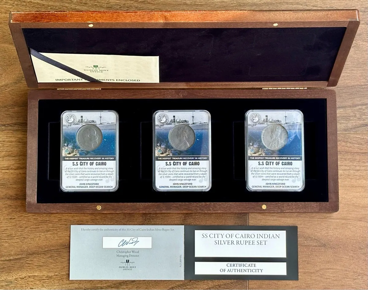 SS City of Cairo Indian Silver Rupee Coin Set - Image 1