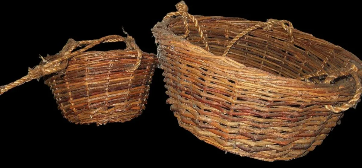 Vintage Willow Gathering Baskets - Pristine Pair - Image 1