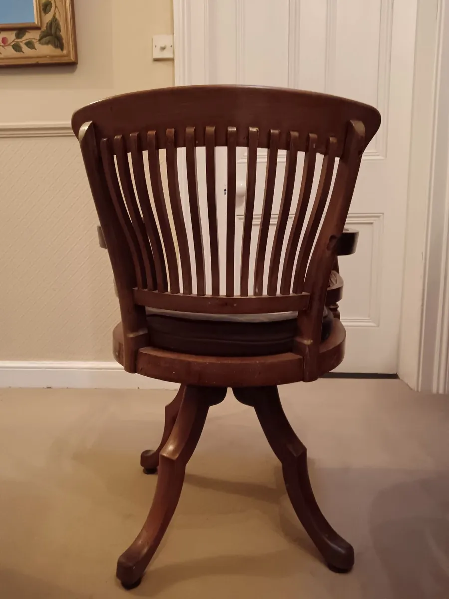 Antique Swivel Desk Chair - Image 2