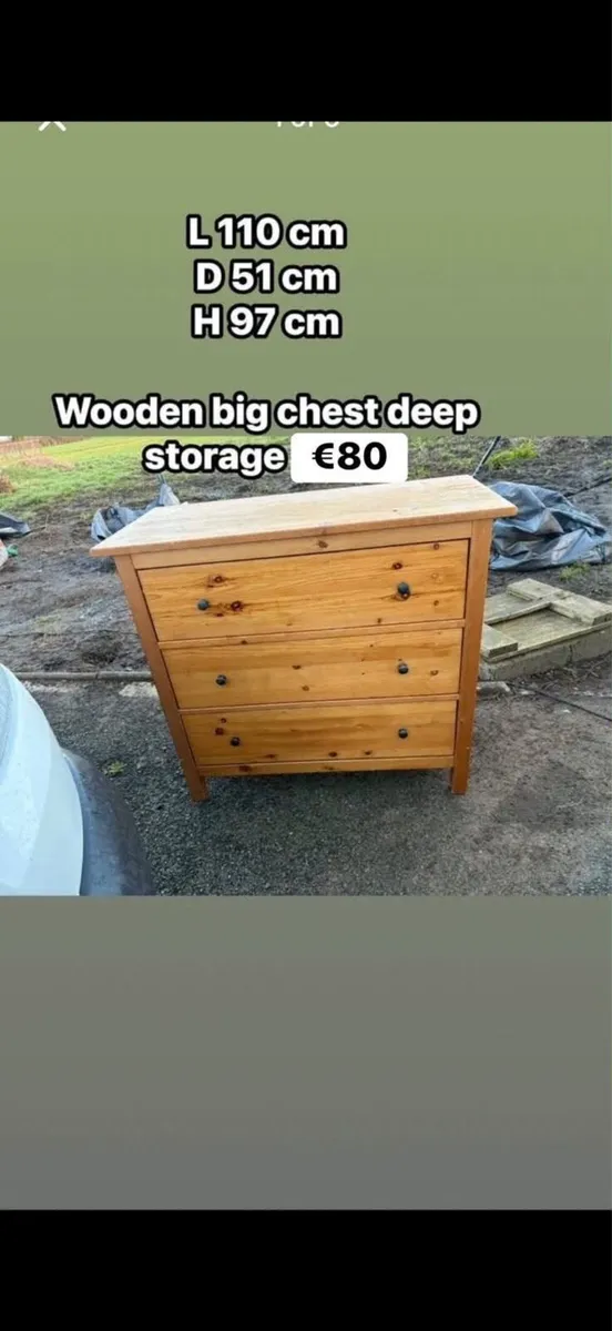 pine deep chest of drawers - Image 1