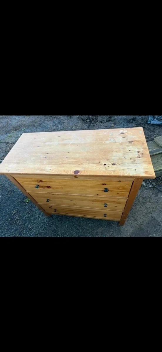 pine deep chest of drawers - Image 4