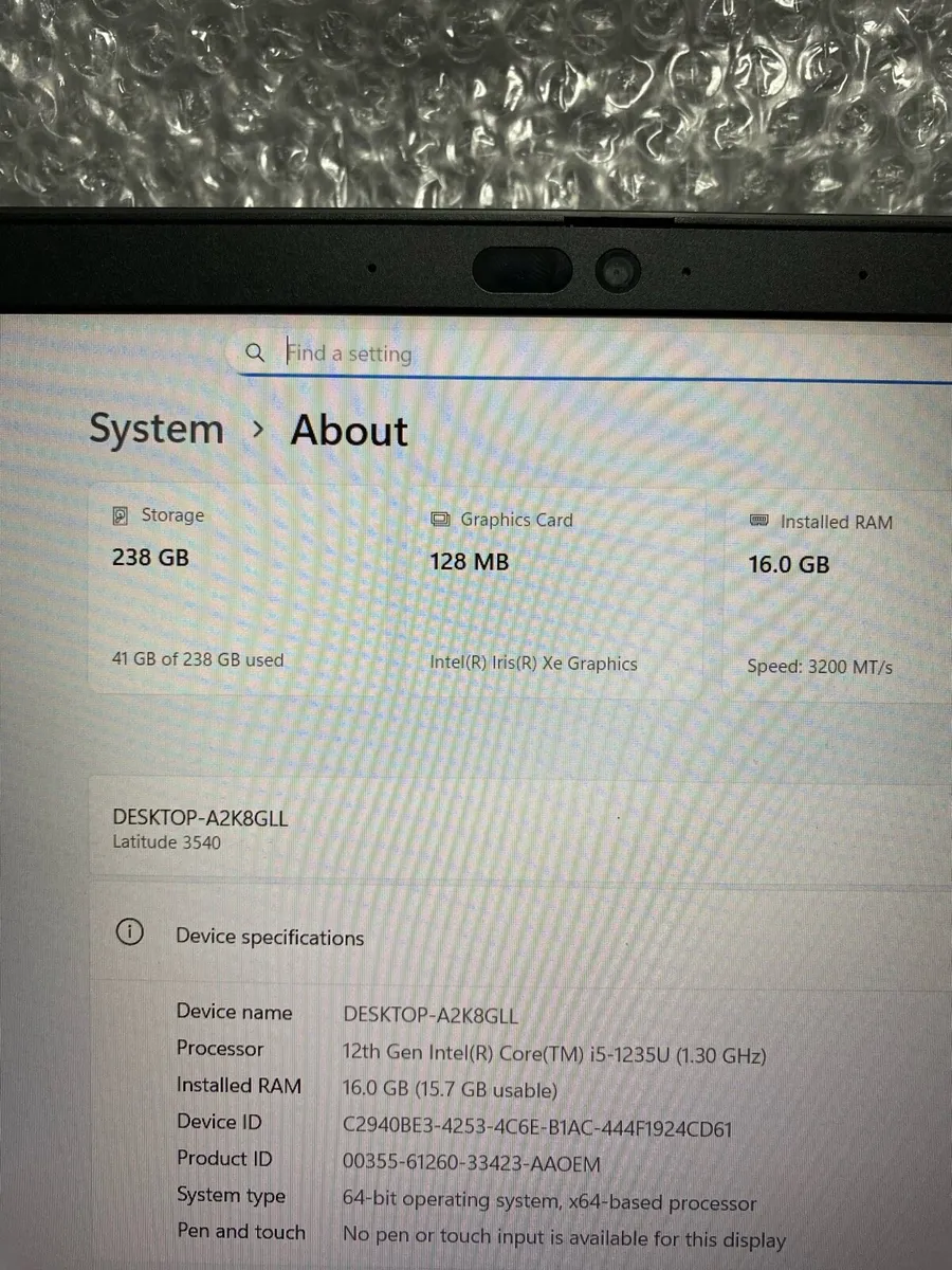 Dell i5 pro 12 Gen 16/256 win 11 - Image 4