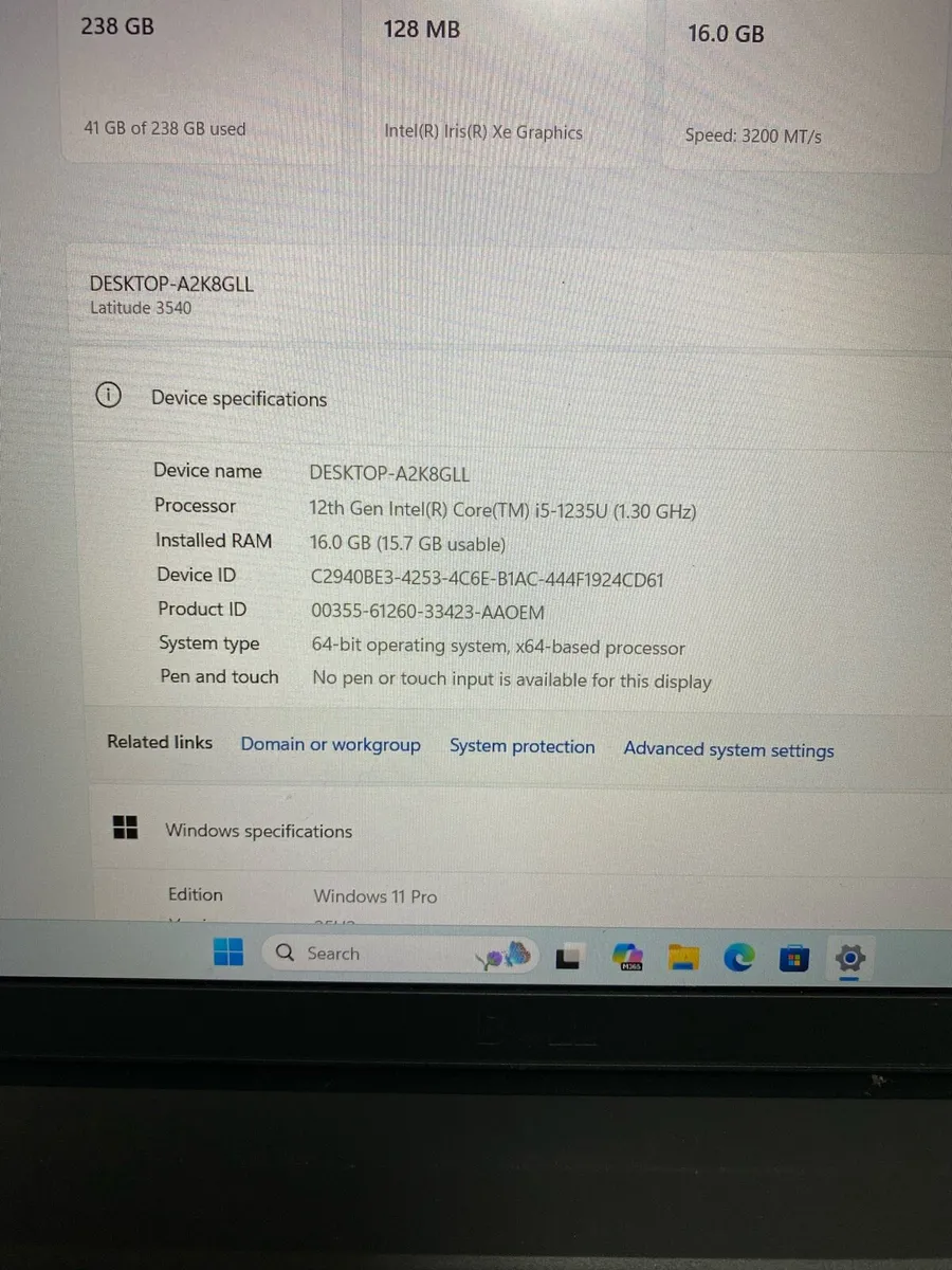 Dell i5 pro 12 Gen 16/256 win 11 - Image 3