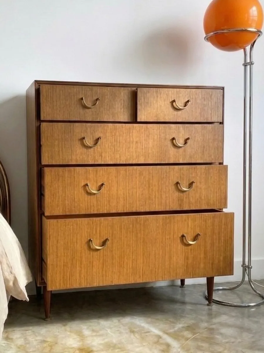 Vintage Teak Mid Century Chest of Drawers Storage - Image 2