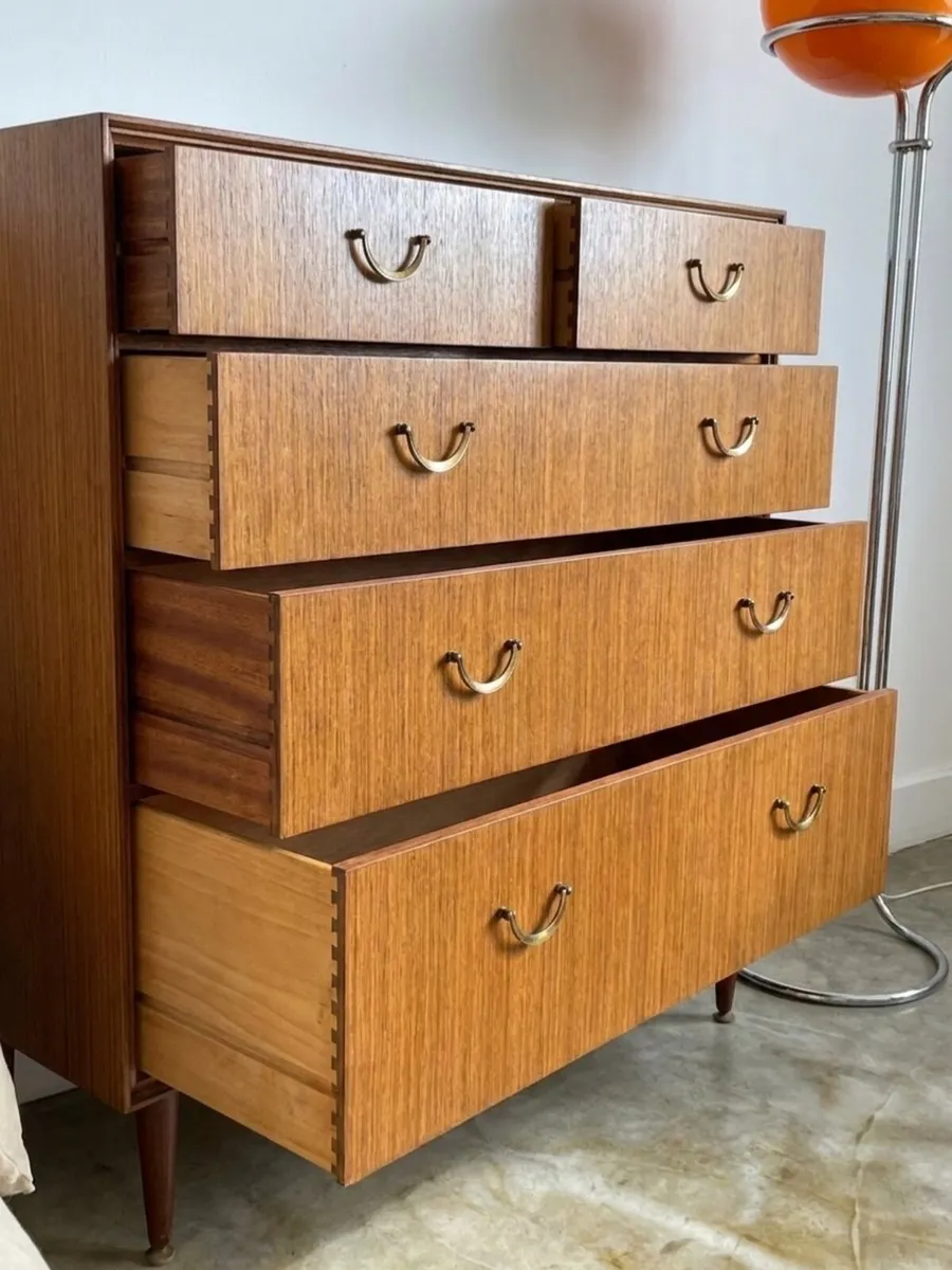 Vintage Teak Mid Century Chest of Drawers Storage - Image 3