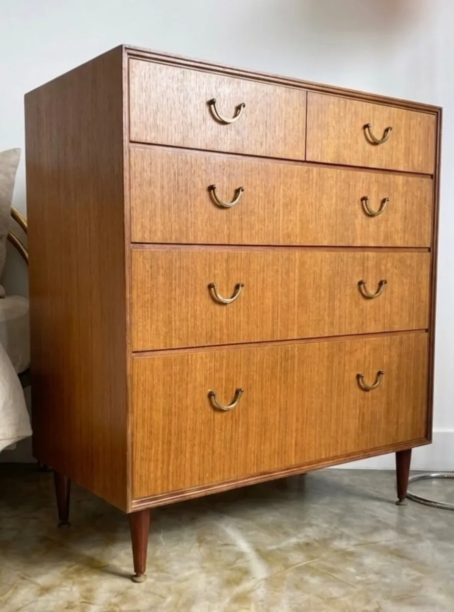 Vintage Teak Mid Century Chest of Drawers Storage - Image 4