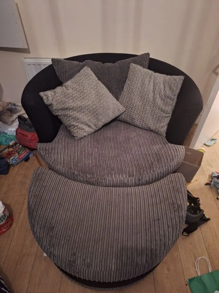 3 seater sofa + swivel chair - Image 2