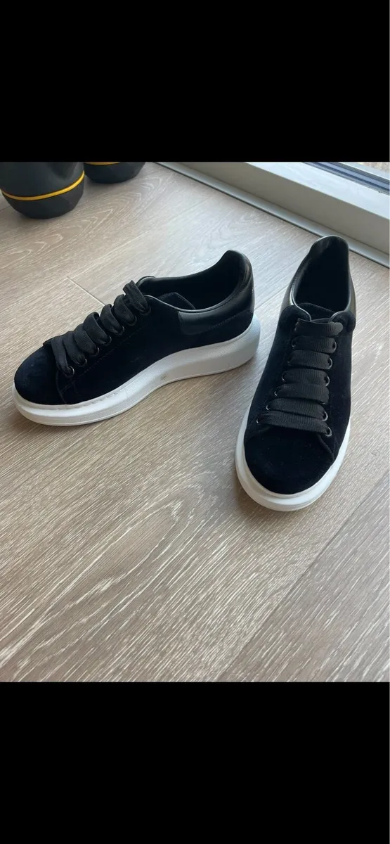 Alexander McQueen oversized velvet trainers - Image 1
