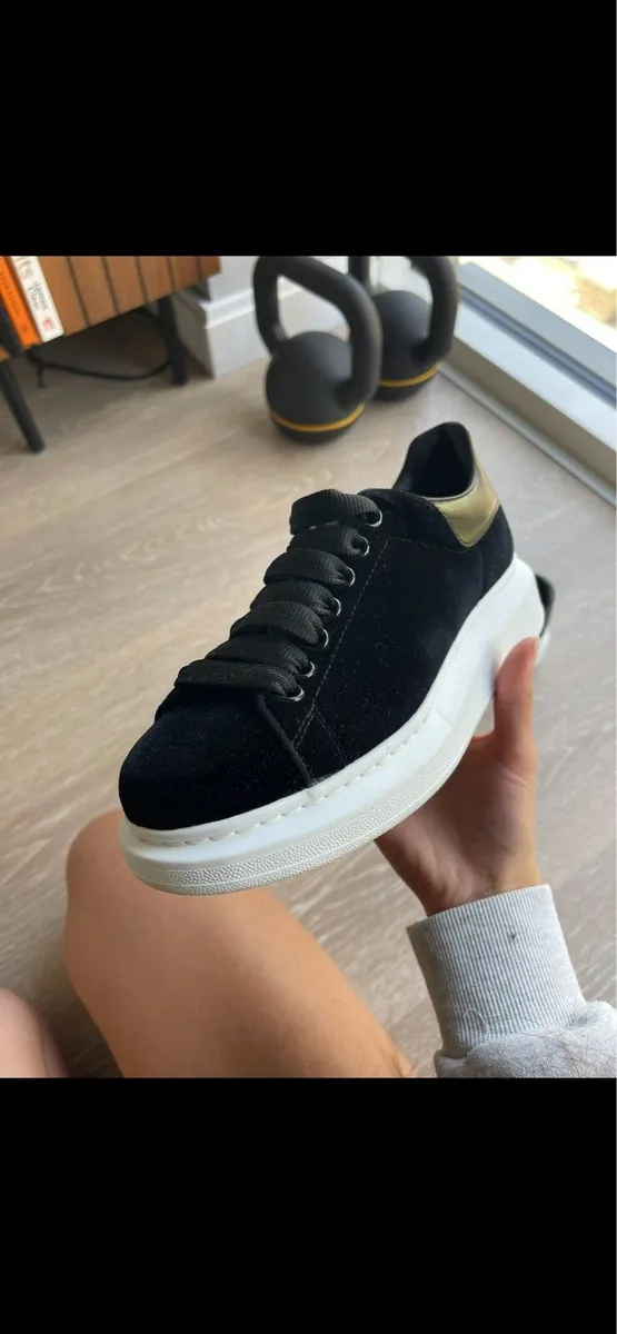 Alexander McQueen oversized velvet trainers - Image 3